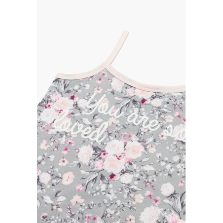 Νυχτικό Παιδικό Καλοκαιρινό Minerva Lovely Grey-Pink Roses 61963-107 Μέγεθος - No12
