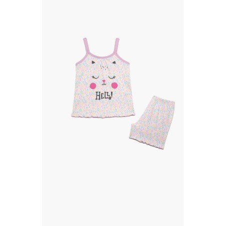 Πυτζάμα Παιδική Καλοκαιρινή Minerva Oh La La Ροζ-Σιέλ 61965-127 Μέγεθος - No10