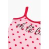 Πυτζάμα Παιδική Καλοκαιρινή Minerva Oh La La Pink-Red Heart 61965-128 Μέγεθος - No12