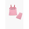 Πυτζάμα Παιδική Καλοκαιρινή Minerva Oh La La Pink-Red Heart 61965-128 Μέγεθος - No14