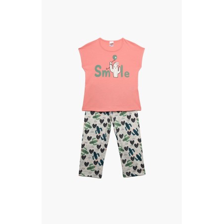 Πυτζάμα Παιδική Καλοκαιρινή Minerva Lovely Smile Ροζ 61969-652 Μέγεθος - No6