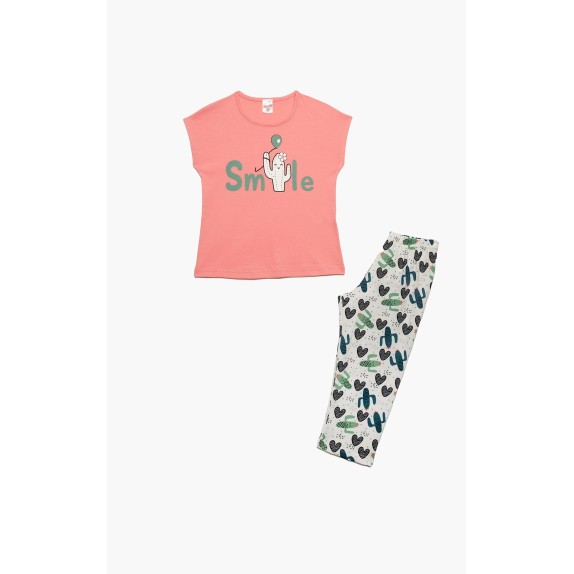 Πυτζάμα Παιδική Καλοκαιρινή Minerva Lovely Smile Ροζ...