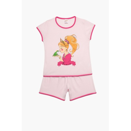 Πυτζάμα Παιδική Καλοκαιρινή Minerva Princess Ροζ 61974-157 Μέγεθος - No8