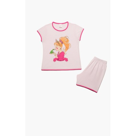 Πυτζάμα Παιδική Καλοκαιρινή Minerva Princess Ροζ 61974-157 Μέγεθος - No12