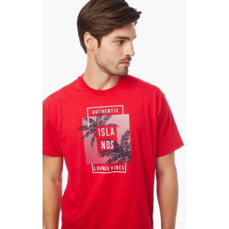 Πυτζάμα Ανδρική Καλοκαιρινή Minerva Islands Κόκκινο 70981-118 Μέγεθος - Medium