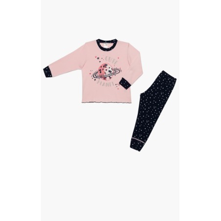 Πυτζάμα Βρεφική Χειμερινή Minerva Planet Stars Ροζ Cream 61991-322 Μέγεθος - No4