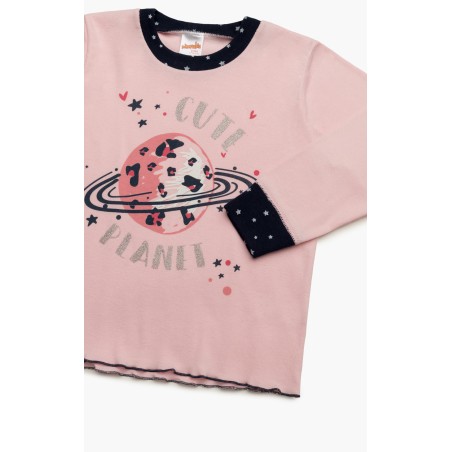 Πυτζάμα Βρεφική Χειμερινή Minerva Planet Stars Ροζ Cream 61991-322 Μέγεθος - No4