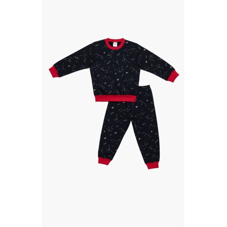 Πυτζάμα Βρεφική Χειμερινή Minerva Space Dino Navy Blue/Silver 62001-149 Μέγεθος - No2