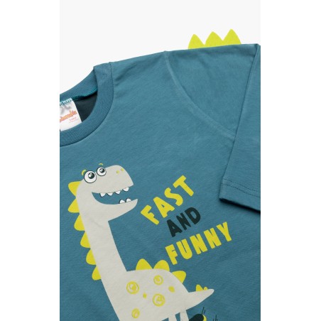 Πυτζάμα Βρεφική Χειμερινή Minerva Fast Dino Blue Steel 62002-670 Μέγεθος - No4