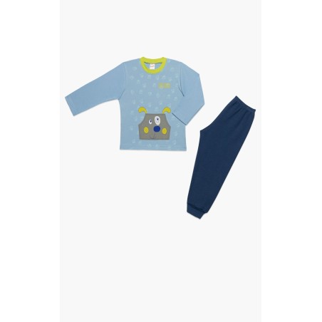 Πυτζάμα Βρεφική Χειμερινή Minerva Mr Teddy Γαλάζιο 62003-382 Μέγεθος - No3