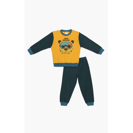 Πυτζάμα Βρεφική Χειμερινή Minerva Snow Adventure Yellow/Dark Petrol 62004-410 Μέγεθος - No2