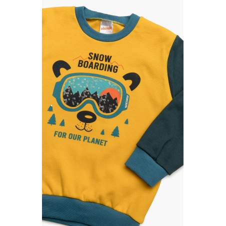 Πυτζάμα Βρεφική Χειμερινή Minerva Snow Adventure Yellow/Dark Petrol 62004-410 Μέγεθος - No4