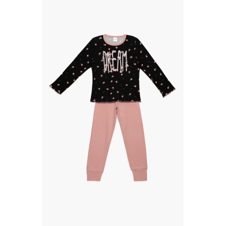 Πυτζάμα Παιδική Χειμερινή Minerva Dream Princess Black/Pink 62024-150 Μέγεθος - No14