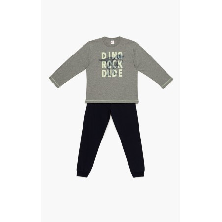 Πυτζάμα Παιδική Χειμερινή Minerva Dino Rock Γκρι 62063-023 Μέγεθος - No10