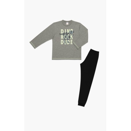 Πυτζάμα Παιδική Χειμερινή Minerva Dino Rock Γκρι 62063-023 Μέγεθος - No14