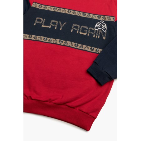 Πυτζάμα Παιδική Χειμερινή Φούτερ Minerva Play Again Red/Navy Blue 62065-018 Μέγεθος - No10