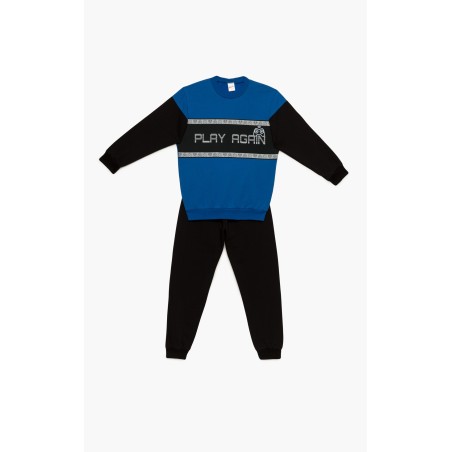 Πυτζάμα Παιδική Χειμερινή Φούτερ Minerva Play Again Blue Electric/Black 62065-314 Μέγεθος - No6