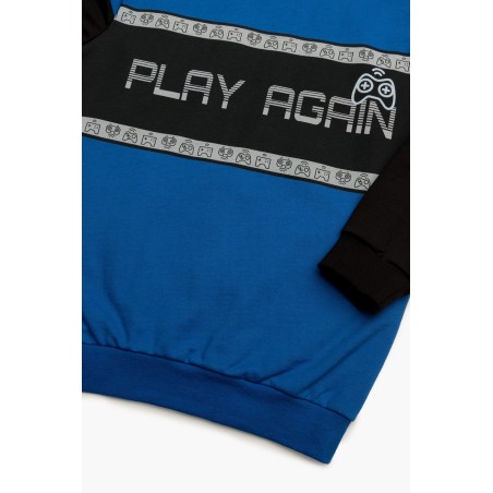 Πυτζάμα Παιδική Χειμερινή Φούτερ Minerva Play Again Blue Electric/Black 62065-314 Μέγεθος - No8
