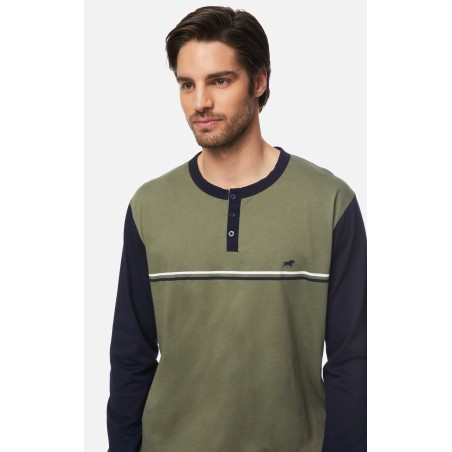 Πυτζάμα Ανδρική Χειμερινή Minerva Bull Χακί/Marine 71037-111 Μέγεθος - Medium