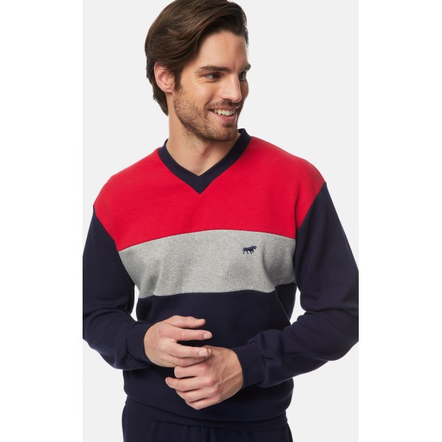 Πυτζάμα Ανδρική Χειμερινή Minerva Bull Τρίχρωμη...