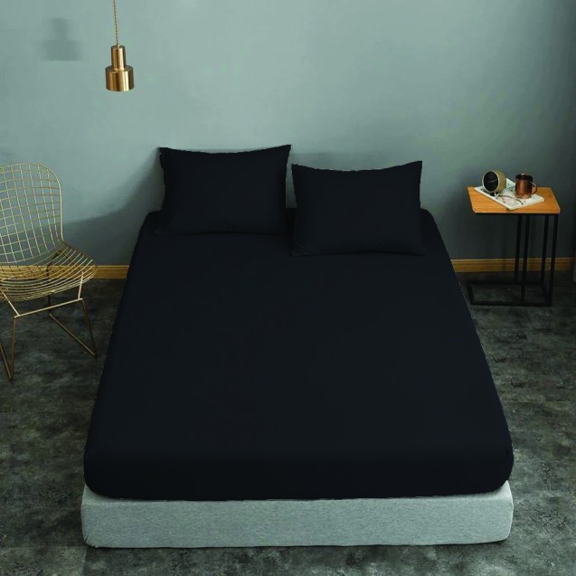 Ζεύγος μαξιλαροθήκες ΚΟΜΒΟΣ Μαύρες μονόχρωμες...