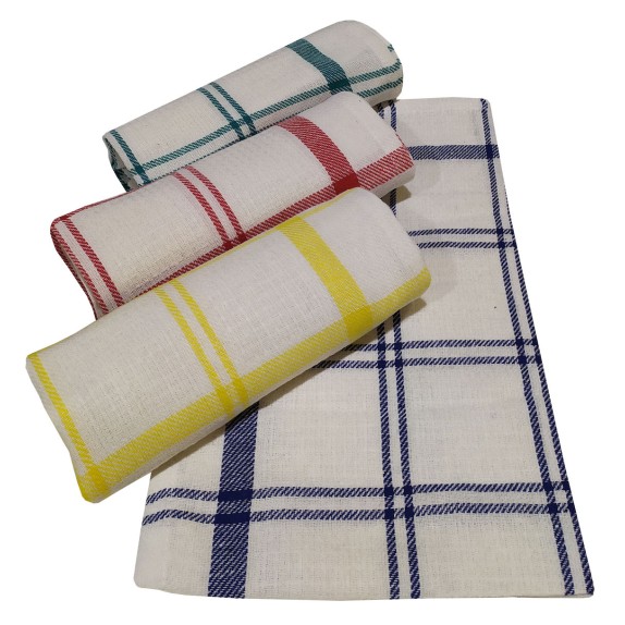 Σετ Ποτηρόπανα 4τεμ-ΚΟΜΒΟΣ Πικέ 100% Cotton 45x65 Squares...