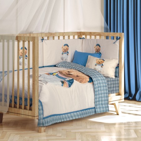 Κουβερλί Κούνιας Greenwich Polo Club 8842 Γκρι- Μπεζ- Μπλε 110x150