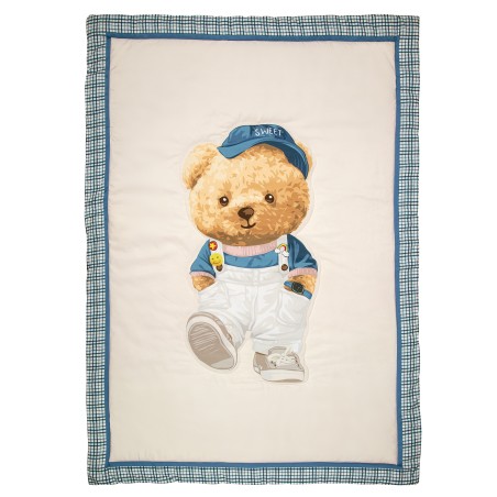 Κουβερλί Κούνιας Greenwich Polo Club 8842 Γκρι- Μπεζ- Μπλε 110x150