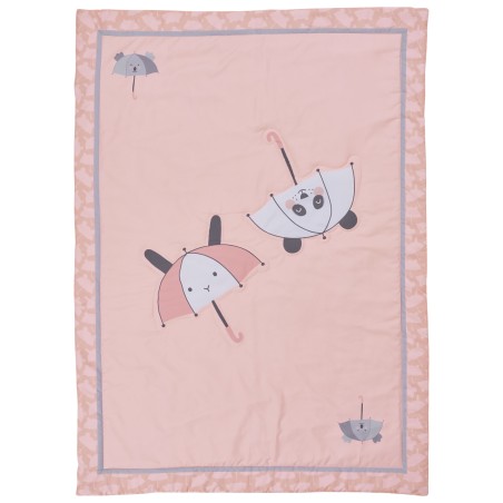 Κουβερλί Das Baby Fun 4878 Γκρι- Λευκό- Ροζ 110x150