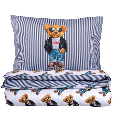 Σετ Παπλωματοθήκη Μονή 2 Τεμαχίων Greenwich Polo Club 8838 Λευκό- Μαύρο- Μπλε 160x240