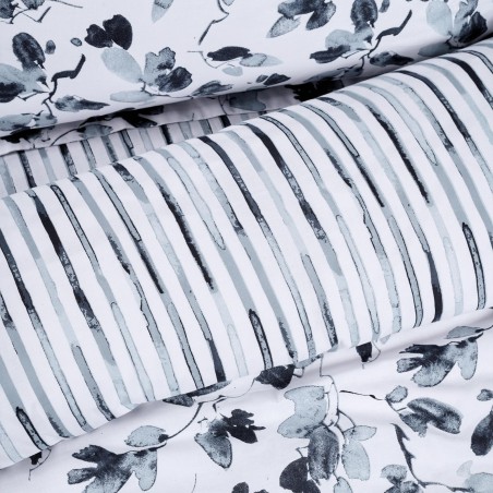 Σετ Σεντόνια Μονά με Λάστιχο 3 Τεμαχίων Das Home Casual 5417 Γκρι- Μαύρο 120x200+35