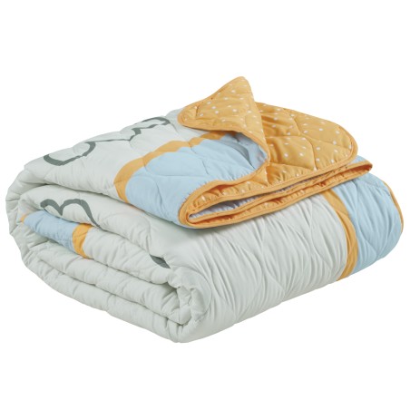 Παιδικό Κουβερλί Μονό Das Kids 4880 Γαλάζιο- Κίτρινο- Μέντα 160x220