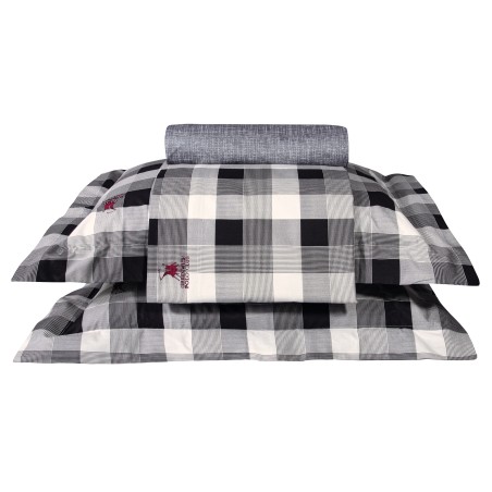 Σετ Σεντόνια Υπέρδιπλα 4 Τεμαχίων Greenwich Polo Club 2177 Γκρι- Μαύρο 230x260