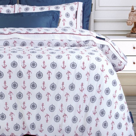 Σετ Σεντόνια Υπέρδιπλα 4 Τεμαχίων Greenwich Polo Club 2182 Κόκκινο- Λευκό- Μπλε 240x260