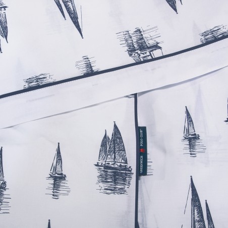 Σετ Σεντόνια Υπέρδιπλα 4 Τεμαχίων Greenwich Polo Club 2183 Λευκό- Μπλε 240x260