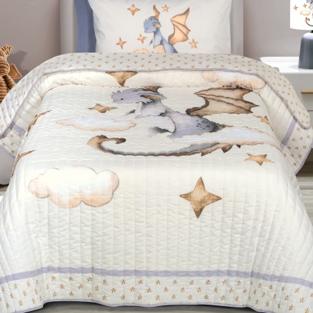 Κουβερλί Μονό Greenwich Polo Club 8840 Λευκό- Μέντα- Μπεζ 160x220