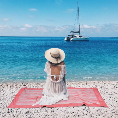 Πετσέτα Θαλάσσης Greenwich Polo Club 90x170 3887 Εκρού- Κοραλλί