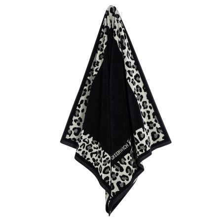 Πετσέτα Θαλάσσης Greenwich Polo Club 90x180 3861 Μαύρο- Μπεζ- Σπαγγί