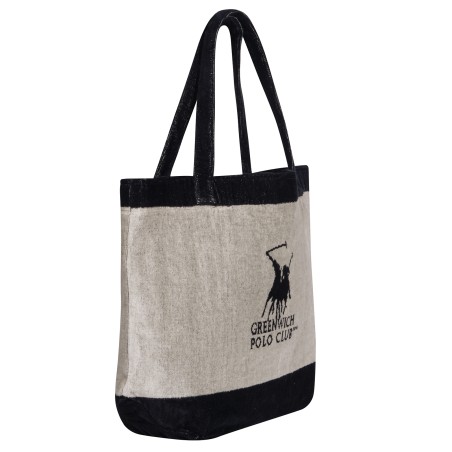 Τσάντα Θαλάσσης Greenwich Polo Club 55x40 3858 Εκρού- Μαύρο
