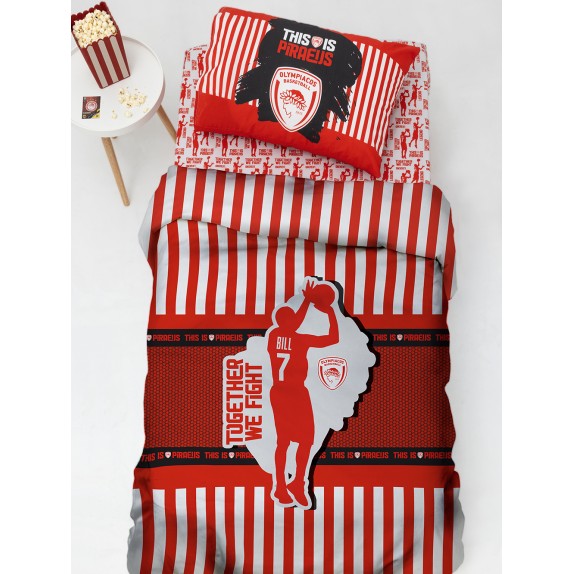 Σετ Μονά Σεντόνια Olympiacos B -C - 170x260 BC8 Με Λάστιχο