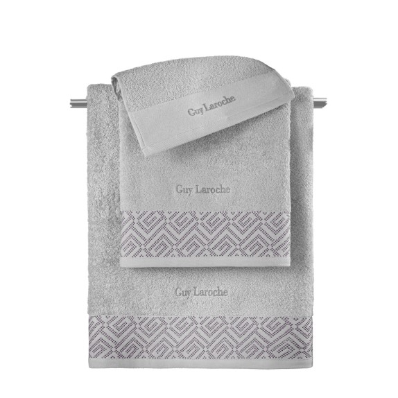 Σετ Πετσέτες 3 Τεμαχίων Guy Laroche Emblem Silver