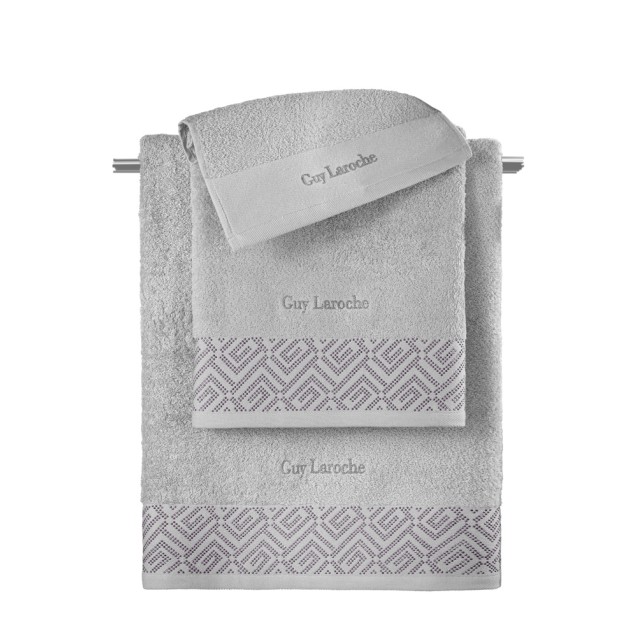 Σετ Πετσέτες 3 Τεμαχίων Guy Laroche Emblem Silver