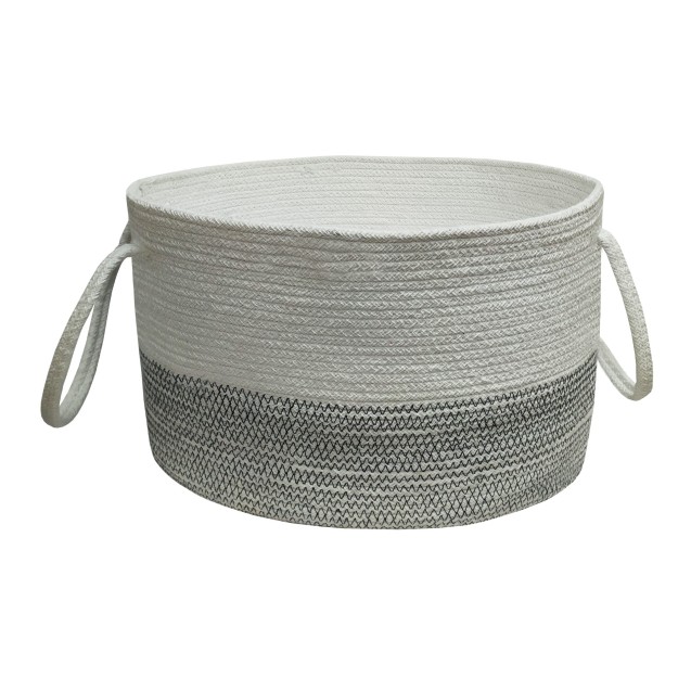 Καλάθι Πλεκτό ΚΟΜΒΟΣ 100% Βαμβάκι White - Grey...