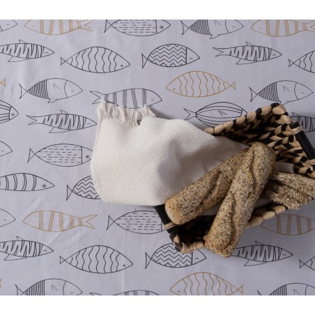 Αλέκιαστο Τραπεζομάντηλο Nef-Nef Fish Style 140x240 Ecru