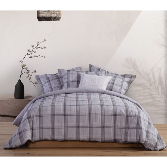 Σετ Παπλωματοθήκη Υπέρδιπλη Nef-Nef Caldor 240x230 Grey