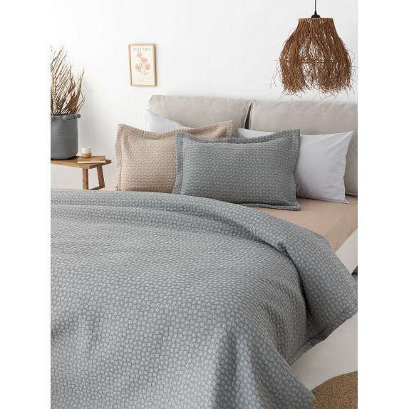 Κουβέρτα Matelasse Palamaiki 170x260 Daphne Grey