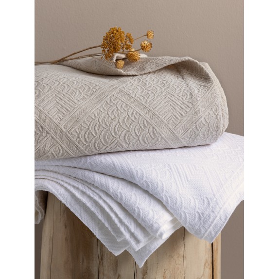 Κουβέρτα Palamaiki 250x260 Carla Ivory