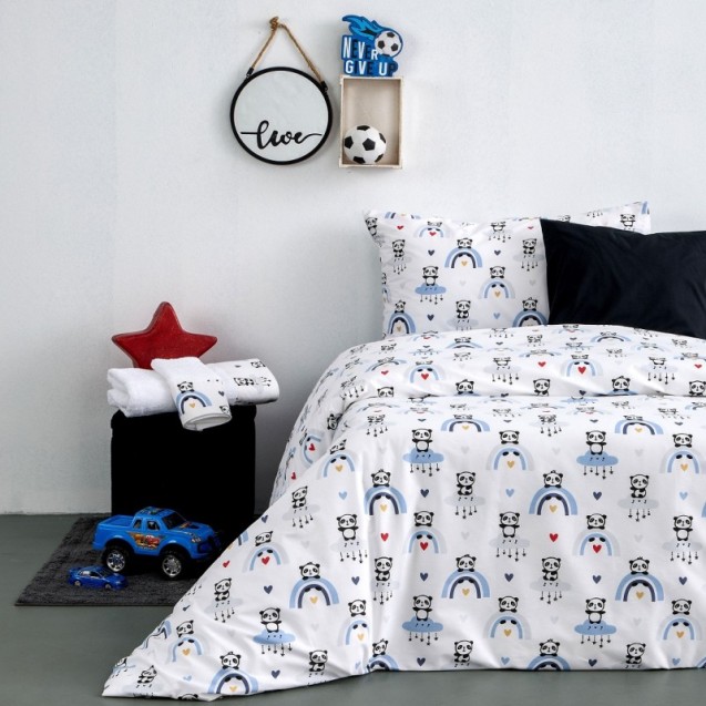 Κουβερλί Μονό Sb Home 160x240-Panda Blue