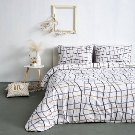 Σετ Σεντονια Υπερδιπλα Sb home 240x265 -Linear Silver