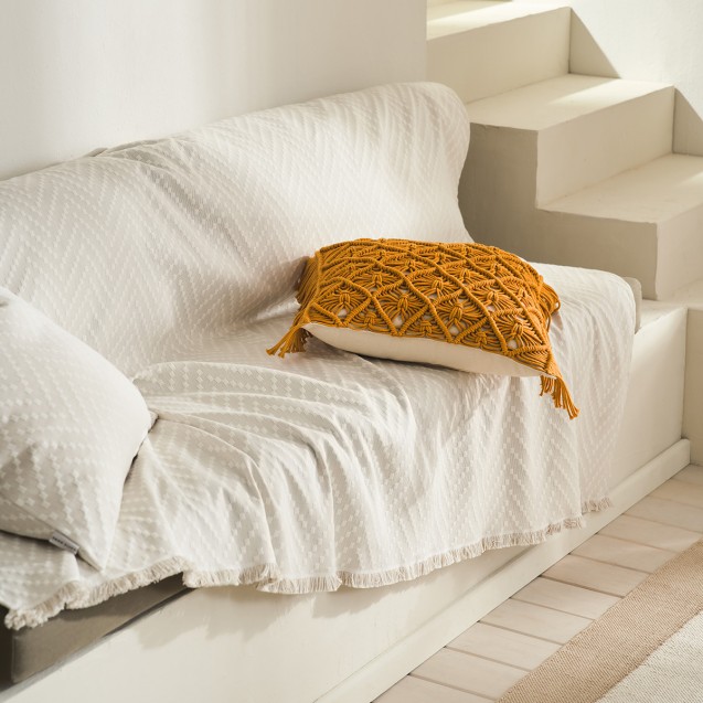 Μαξιλαροθήκη Gofis Home Sahara Rattan Yellow...